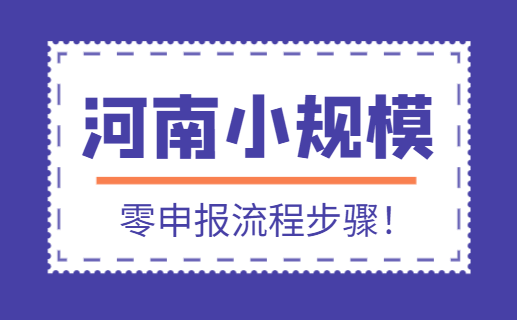 河南小规模零申报流程步骤！